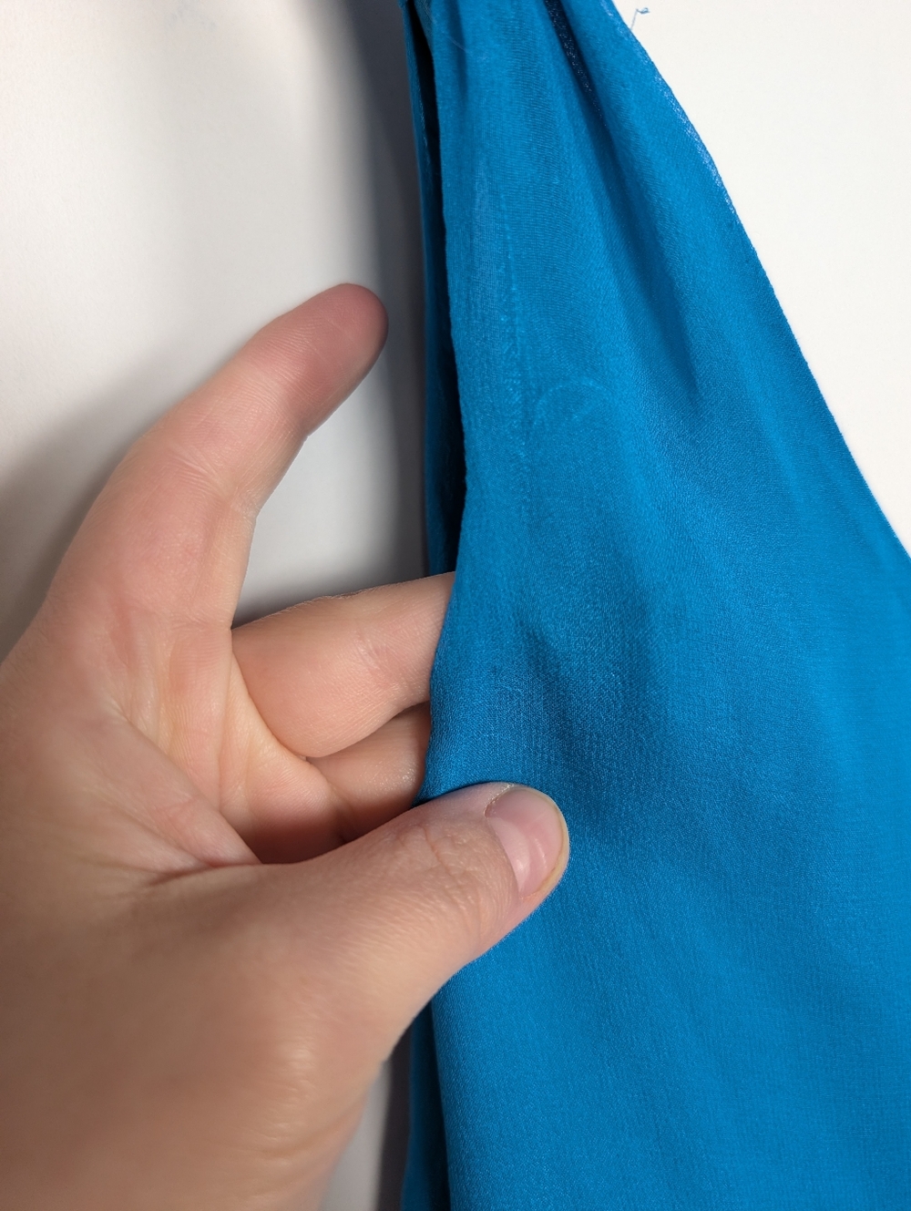 Vintage Y2K Turquoise Blue 100% Silk Bubble Hem Empire Babydoll Dress Size 12 - Picture 8 of 11